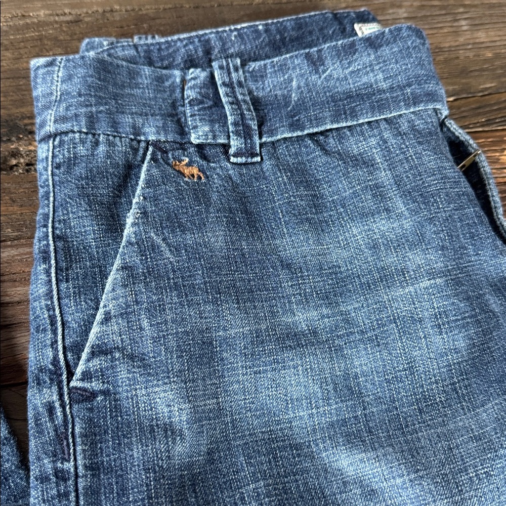 Abercrombie Y2K dark wash low rise wide leg trouser jeans size 2 - Picture 2 of 9